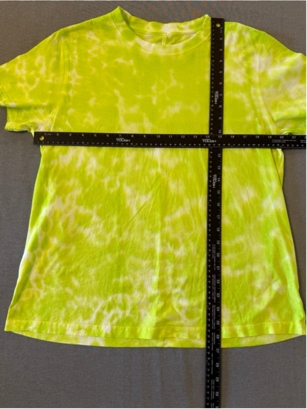 Lululemon All Yours Tee Marmoleado Tie Dye Electric Lime colorway Size Small (6) - Picture 6 of 8